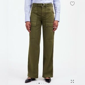 NWT Madewell Belted Slouchy Straight Cargo Pants in
Garment Dye